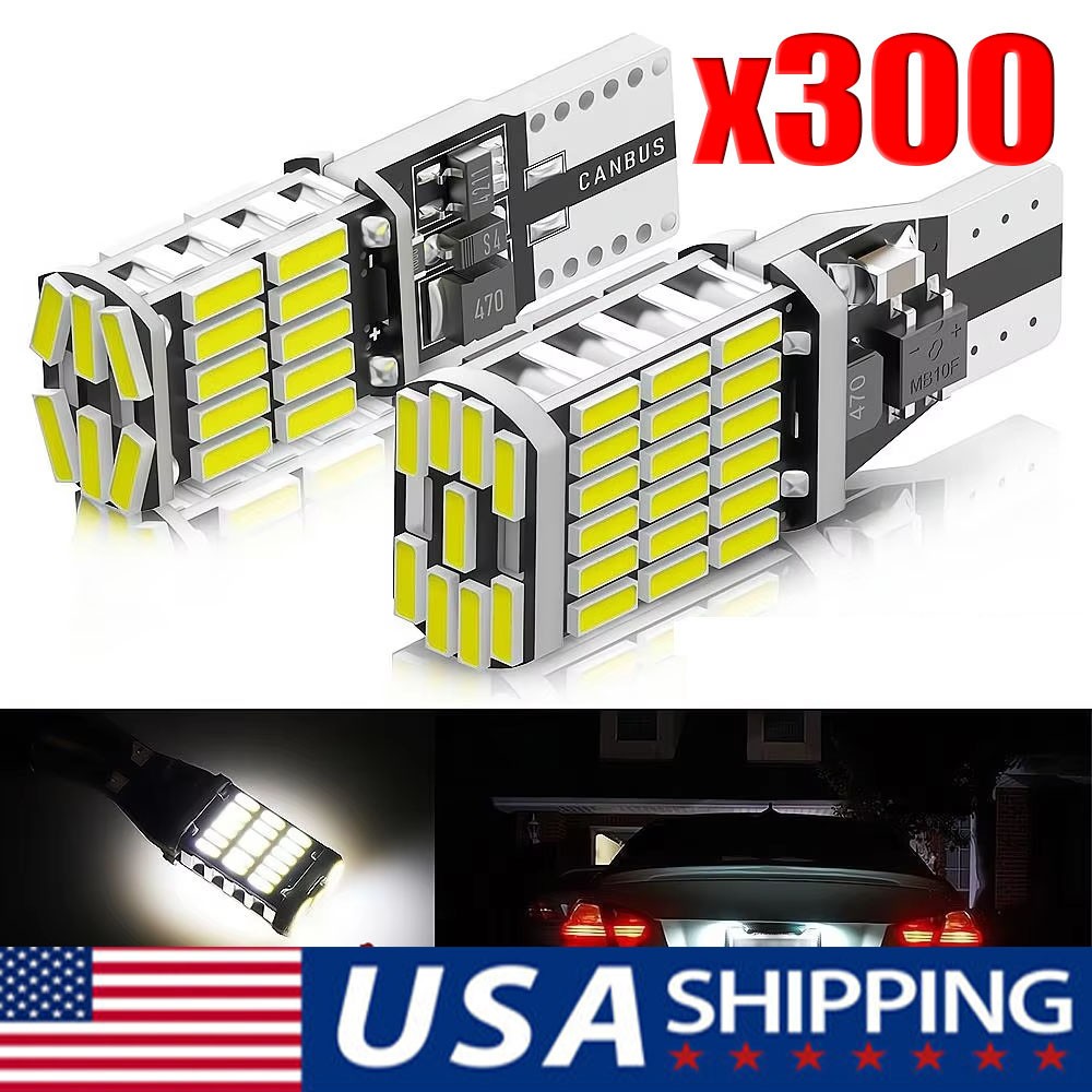 T15 921 912 LED Reverse Backup Light Bulbs W16W 916 6000K Super Bright White