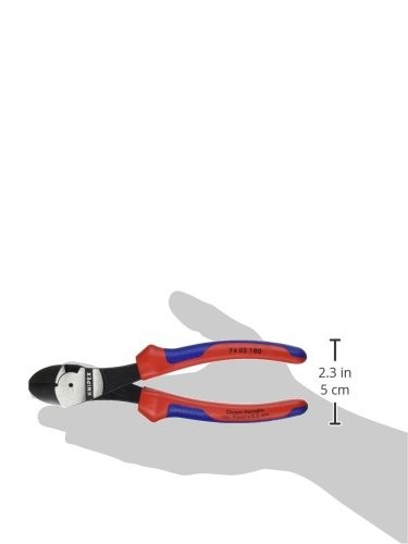 KNIPEX Tools - High Leverage Diagonal Cutters, Multi-Component (7402180) 7.25...