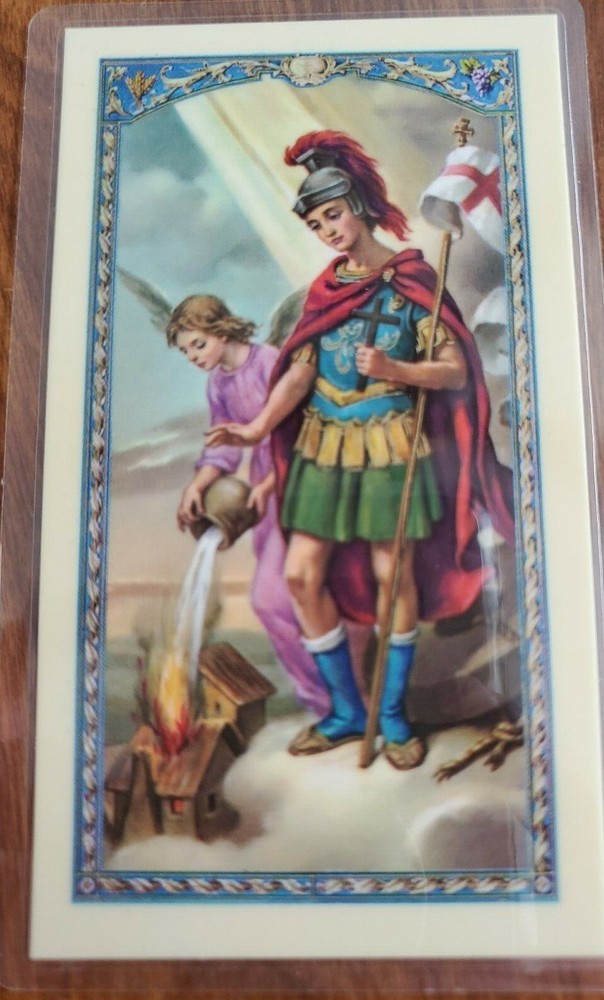 'Firefighter's Prayer' w St. Florian laminated prayer card