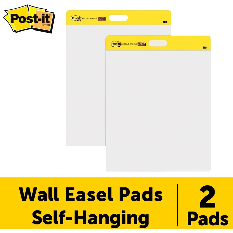 3M MMM566 Post-it Wall Pad 20 Sheets 20"x23" White 2/Pack