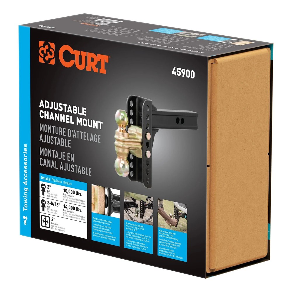 Curt 45900 Channel Style Adjustable Dual Ball Mount