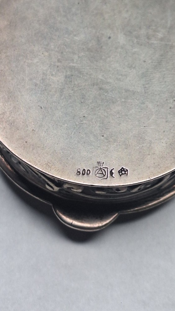 Antique Snuff Pill Trinket Box 800 Silver