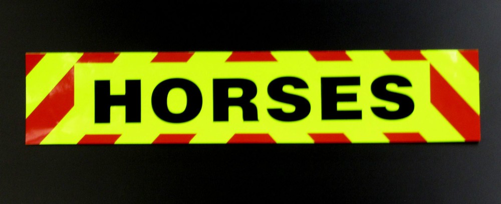 HORSES Fluorescent Magnetic Warning Sign