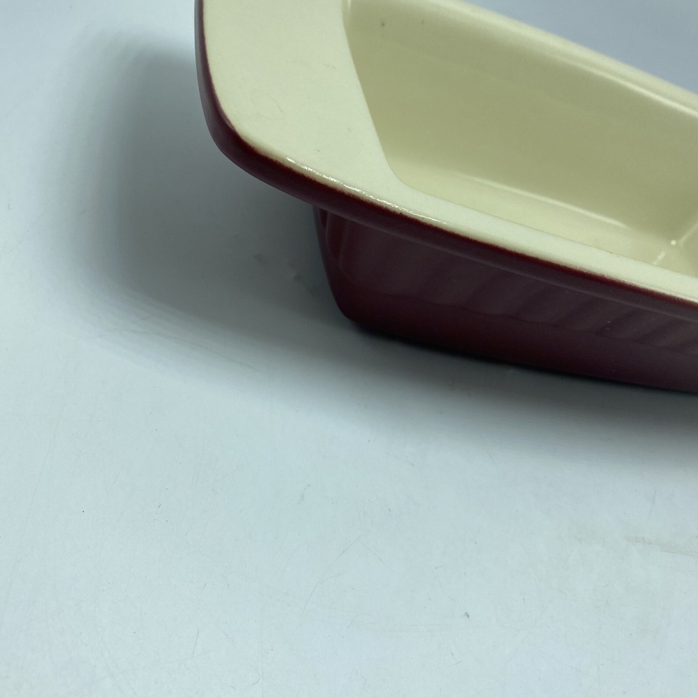 KitchenAid 1 Quart Loaf Pan Bread Casserole Dish Ceramic Stoneware Maroon Handle