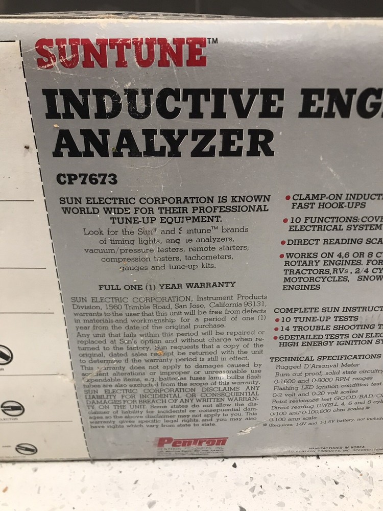 SUNTUNE Inductive Engine Analyzer Model CP7673