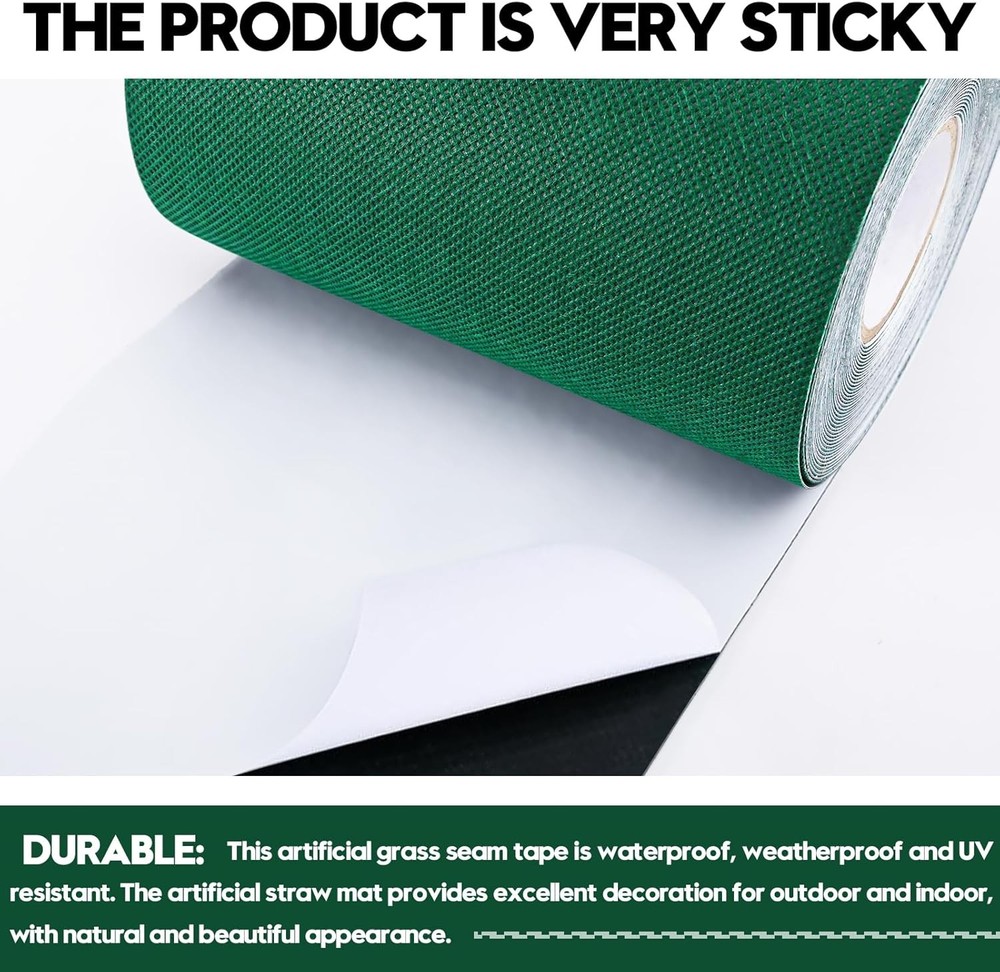 Single-Sided Artificial Grass Seam Tape 6 6 x 192" (Rectangular), Green