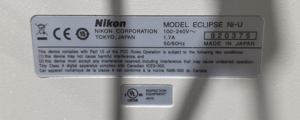 Nikon Eclipse Ni Fluorescence Microscope Ni-U