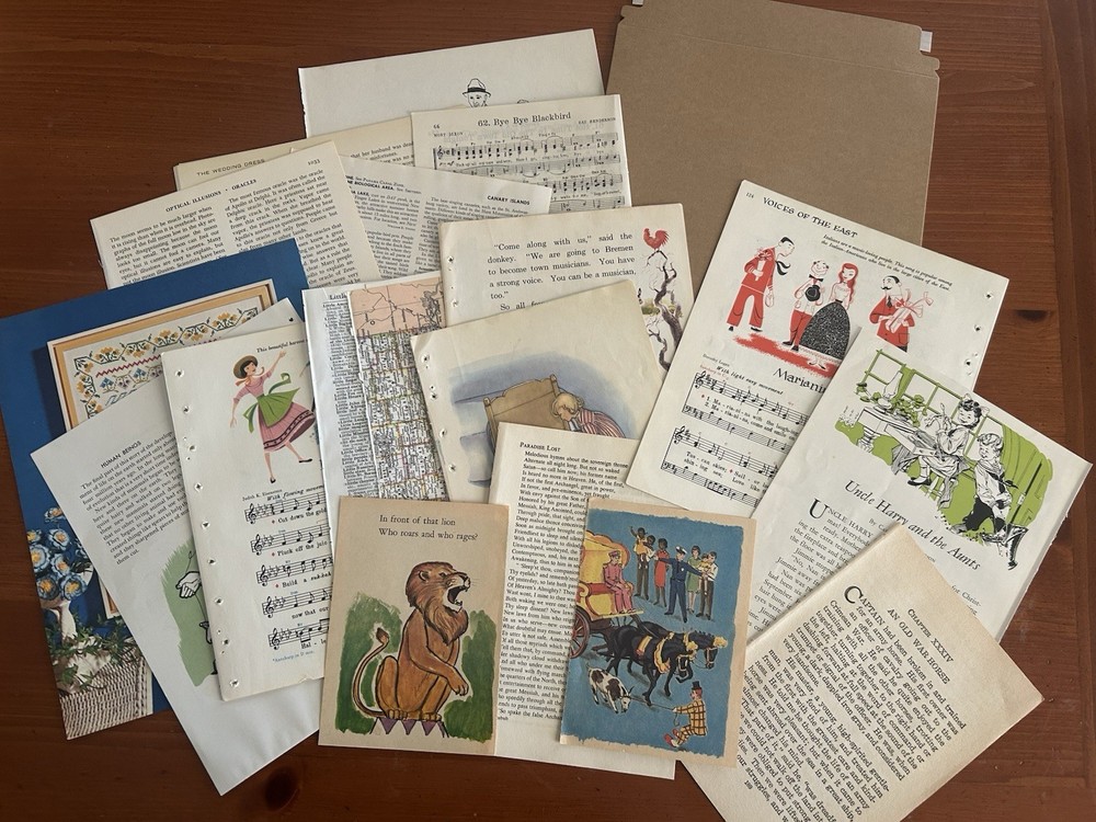 Vintage Book Pages Assorted Old Book Page Bundle