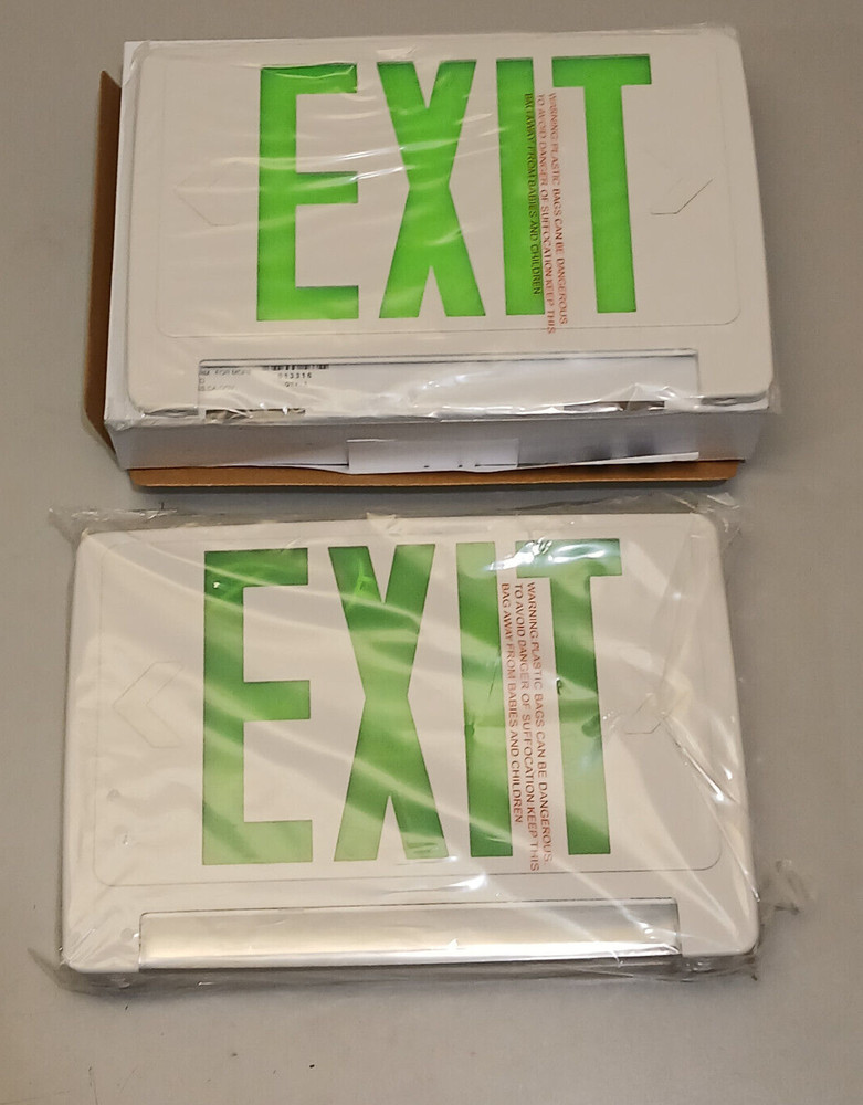 EMERGENCY LIGHT/EXIT LIGHT COMBO GREEN AND WHITE CLPU2GWRC