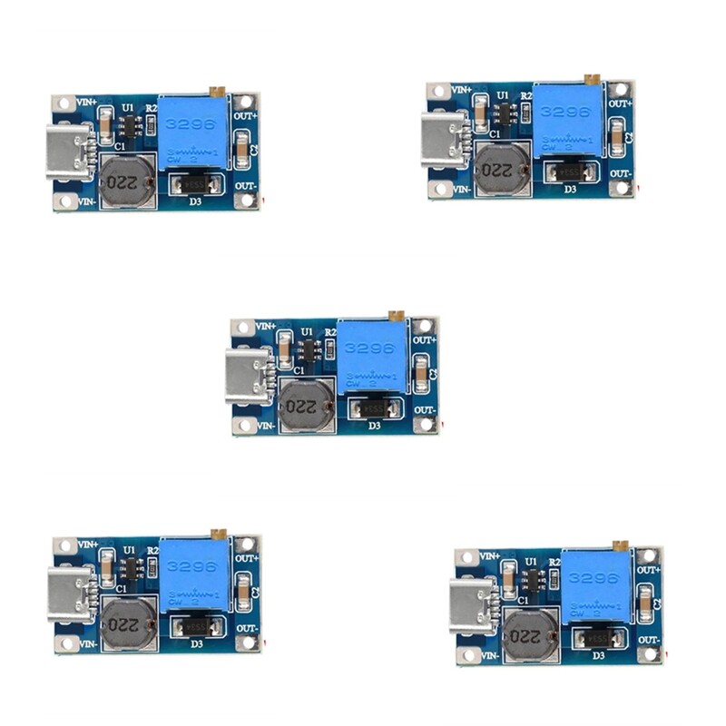 5 StüCk 2A DC-DC Step--Boost-Modul mit TYPE-C-USB, Step--Boost-Konve2082