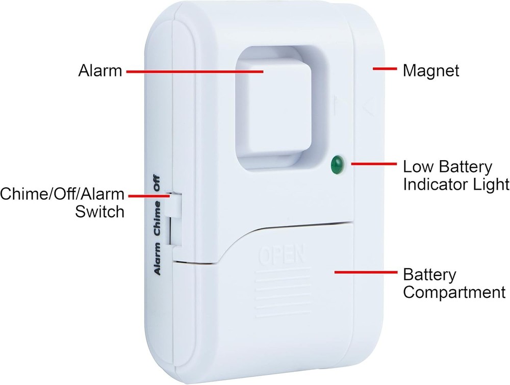 Battery Powered Security Alarms, 6 Pack for Doors and Windows, Easy Installation