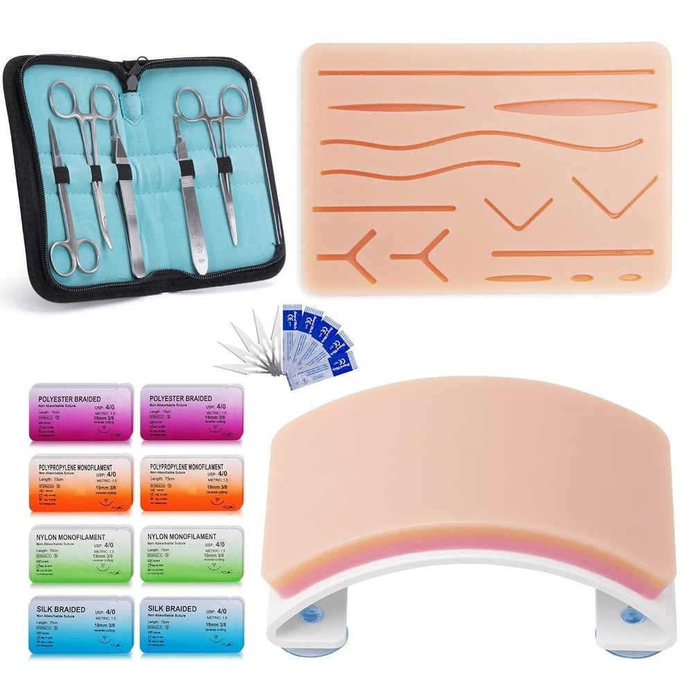 Advanced Suture Practice Kit for Medical and Veterinary Students, Complete Se...