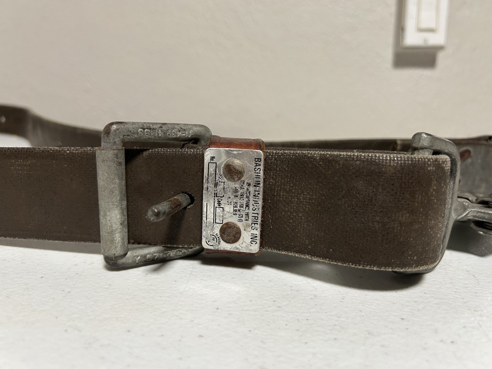 BASHLIN INDUSTRIES UTILITY POLE CLIMBING BELT STRAP-Leather. 52N-2HL. 6 FT