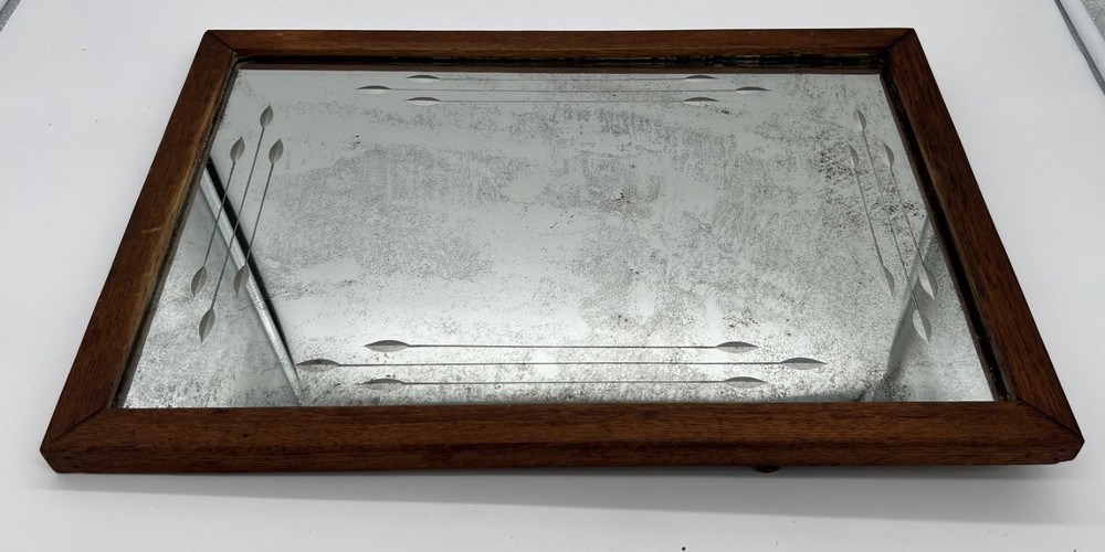 Antique Wheat Etched Mirror c1900