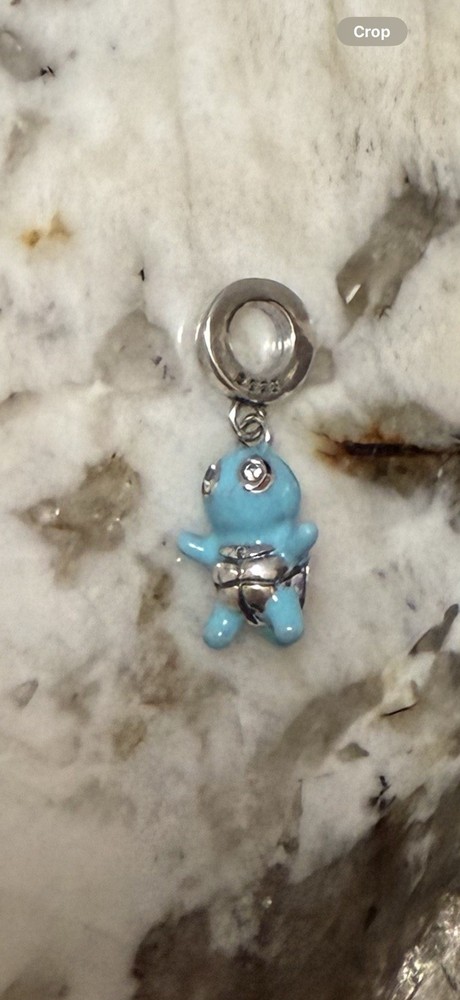 V487 S925 STERLING SILVER SQUIRTLE DANGLE CHARM
