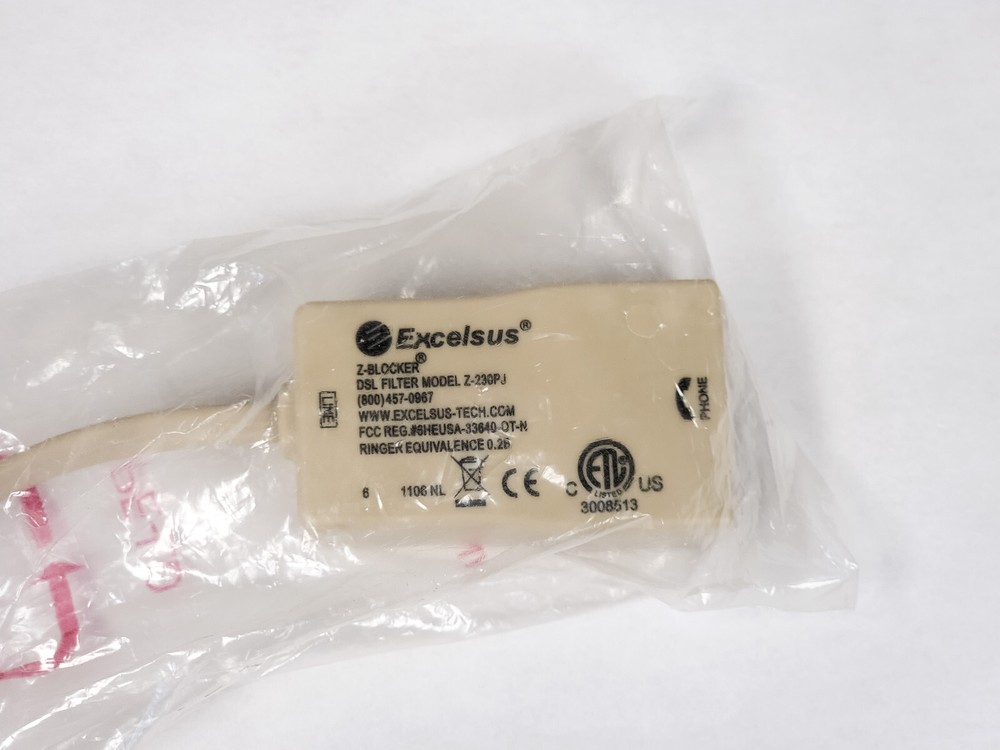 NEW Excelsus Z-Blocker Z-230PJ DSL Filter Unopened Packaging
