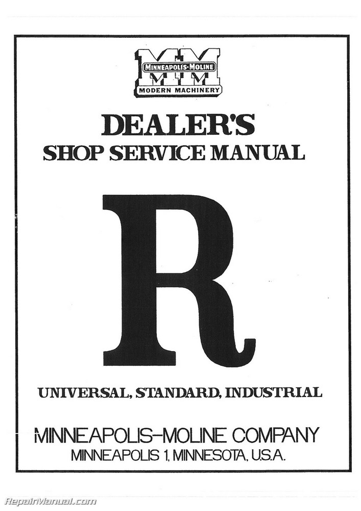 Minneapolis-Moline R Series Tractor Service Manual