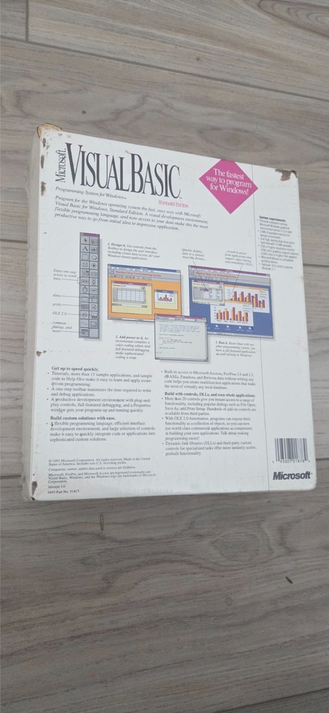 Microsoft Visual Basic (VB) for Windows, Standard Edition 3.0 - NEW, SEALED