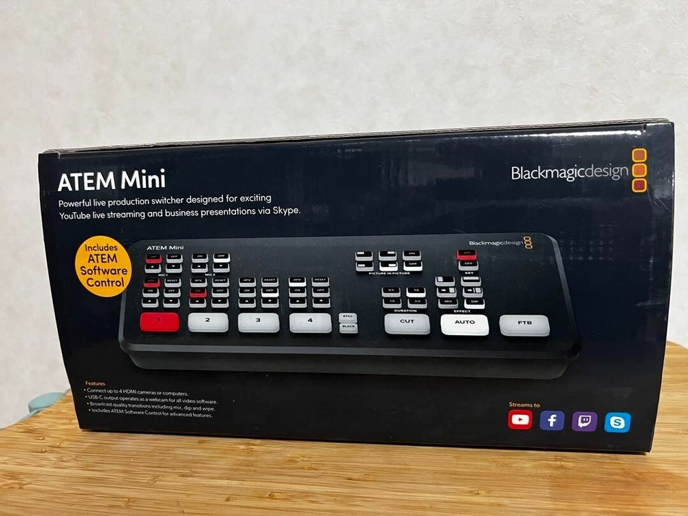 BlackMagic Design ATEM Mini Live YouTube/Skype Production Switcher used