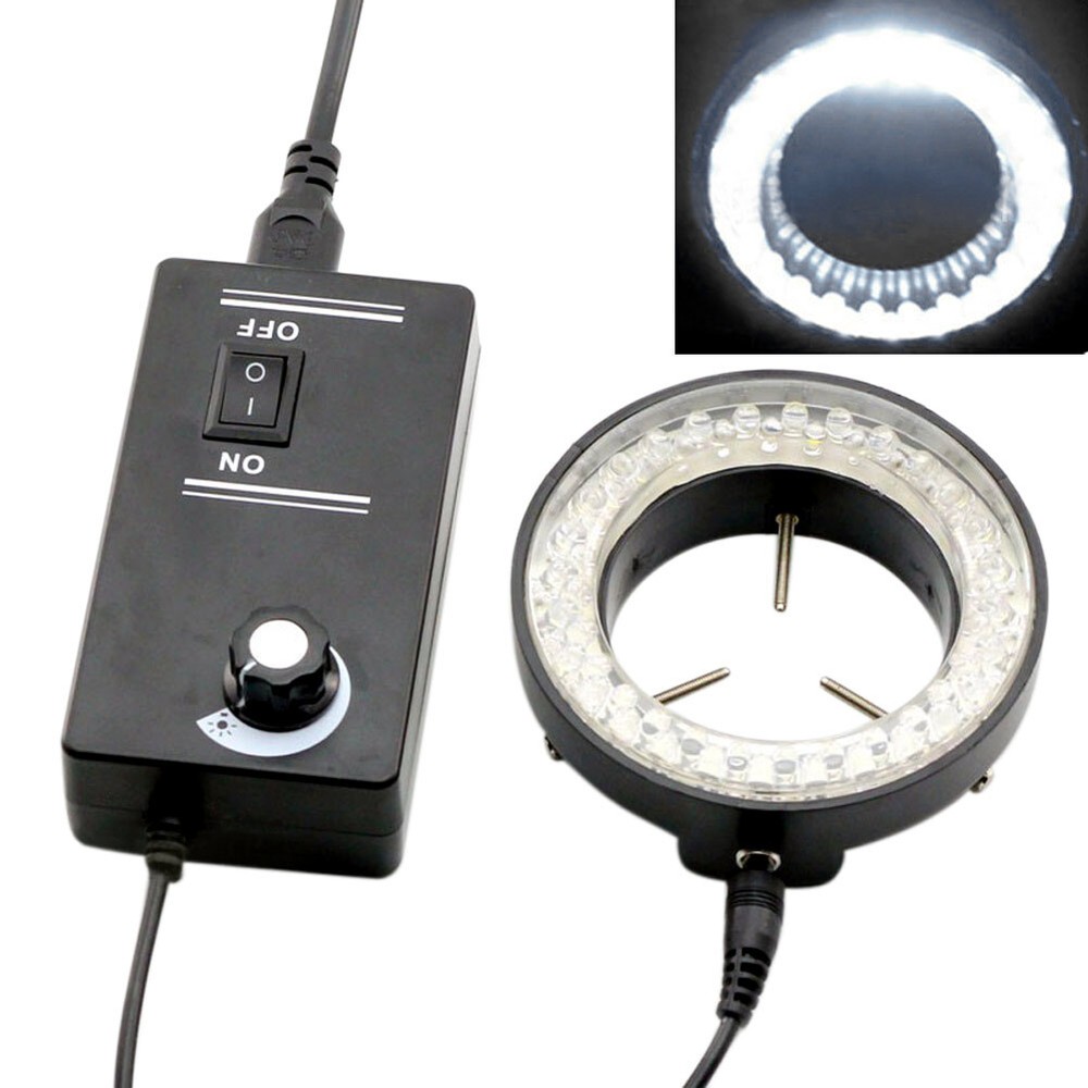 60LED Adjustable Ring Light Illuminator Lamp for Stereo Zoom Microscope Set