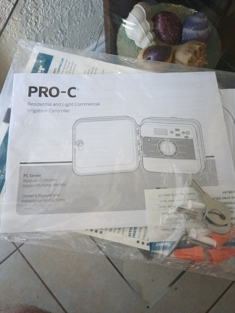 Hunter PRO-C Owner's Manual And Installation Template Hardware & Keys