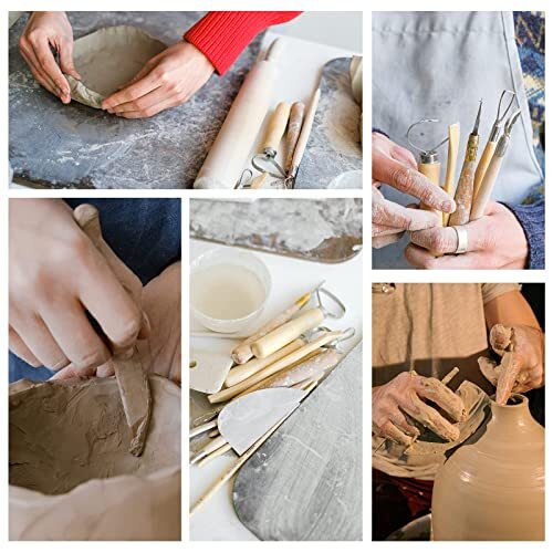 17 Pcs Pottery Tool Kit Polymer Clay Tools Modeling Clay Sculpting Tools Kit