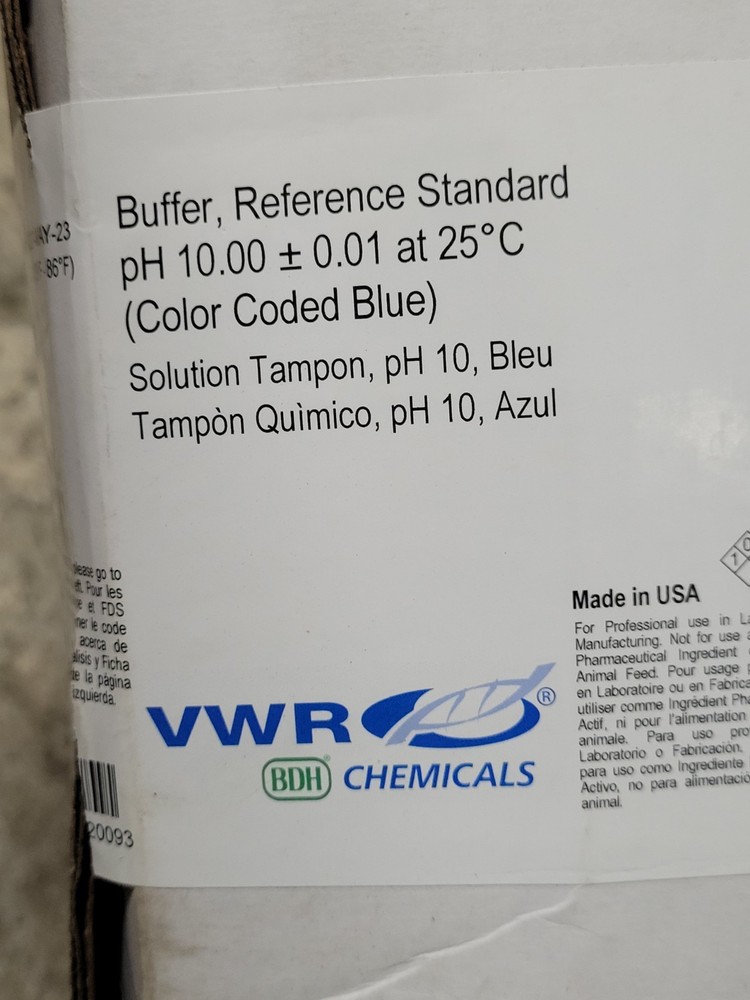 BDH Buffer Reference Standard 4L Bottle VWR Analytical BDH5076-4L