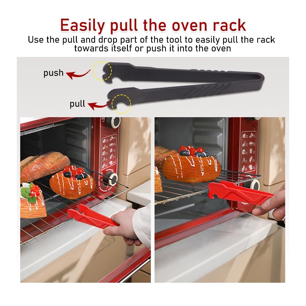 2Pcs Multifunctional Oven Rack Push Pull Tool Practical Toaster Oven Accessor...