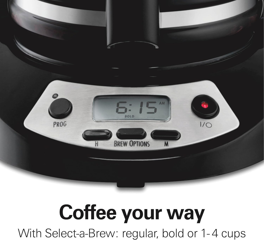 Hamilton Beach 12 Cup Programmable Drip Coffee Maker Machine, Regular & Bold Bre