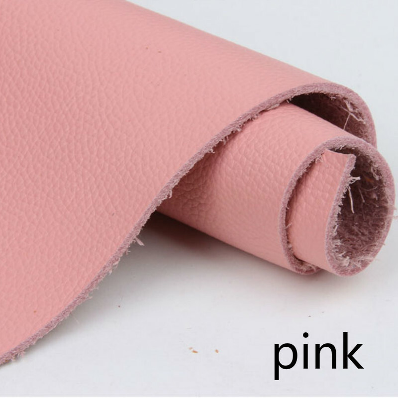 Genuine Thick Natural Cowhide Leather First Layer Lychee Grain Craft DIY