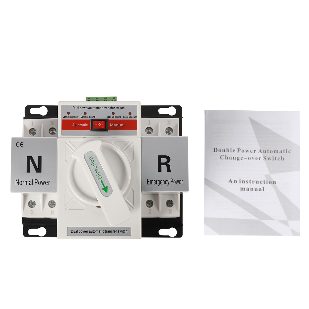 2P 63A Dual Power Automatic Transfer Switch 110V AC-33iB CB Level Toggle