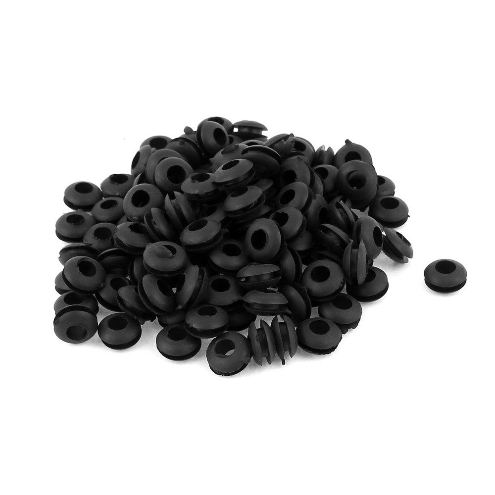 130Pack 3mm Inner Dia Double Sides Rubber Wire Grommets Gasket Cable Protector