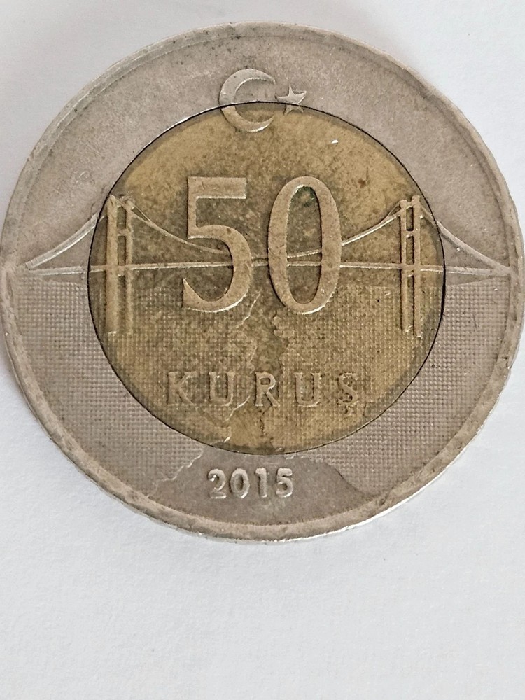 2015 Turkey 50 Kurus Coin Republic Commemorative
