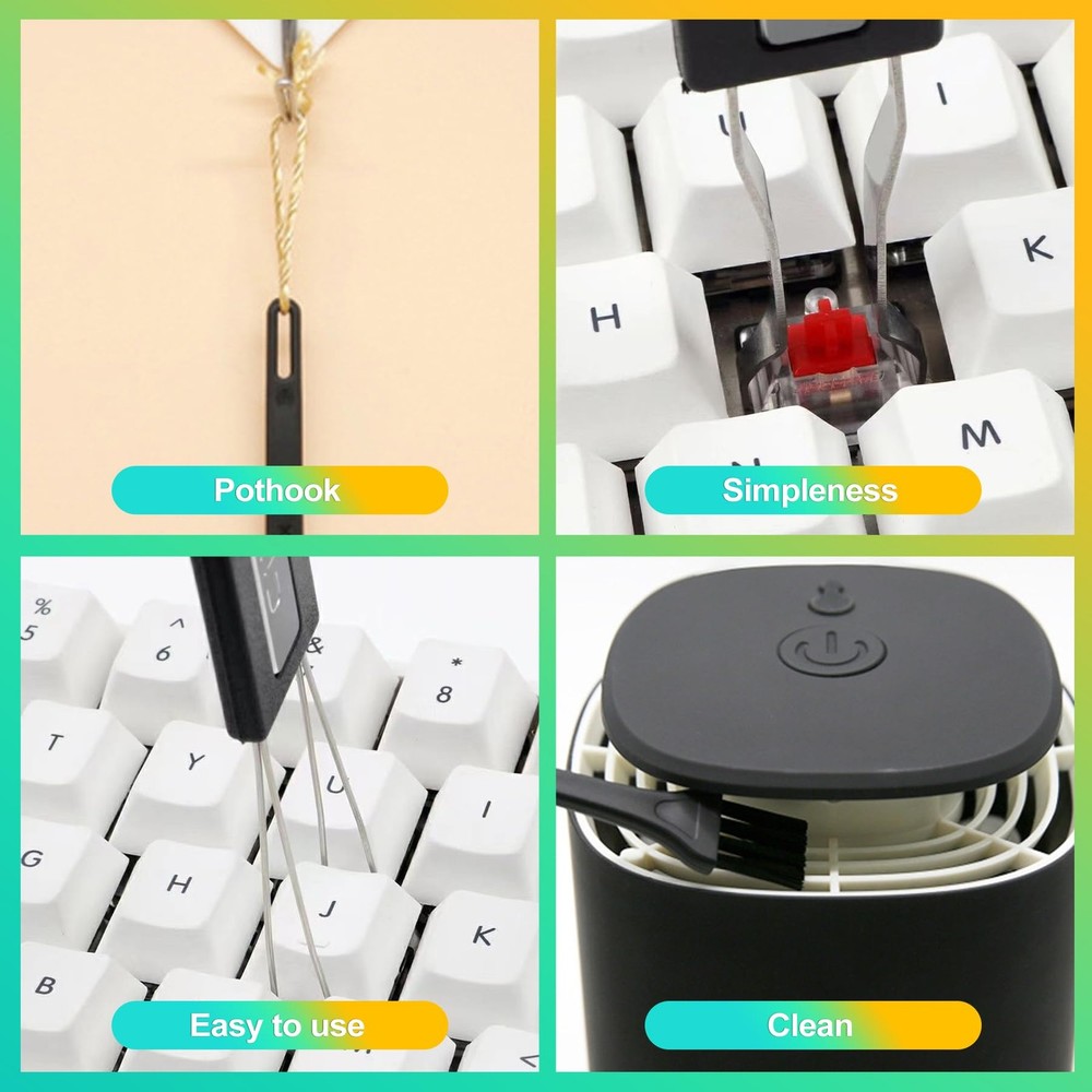 KornaDoz 3-Piece Keycap & Switch Puller Tool Kit – Durable Stainless Black