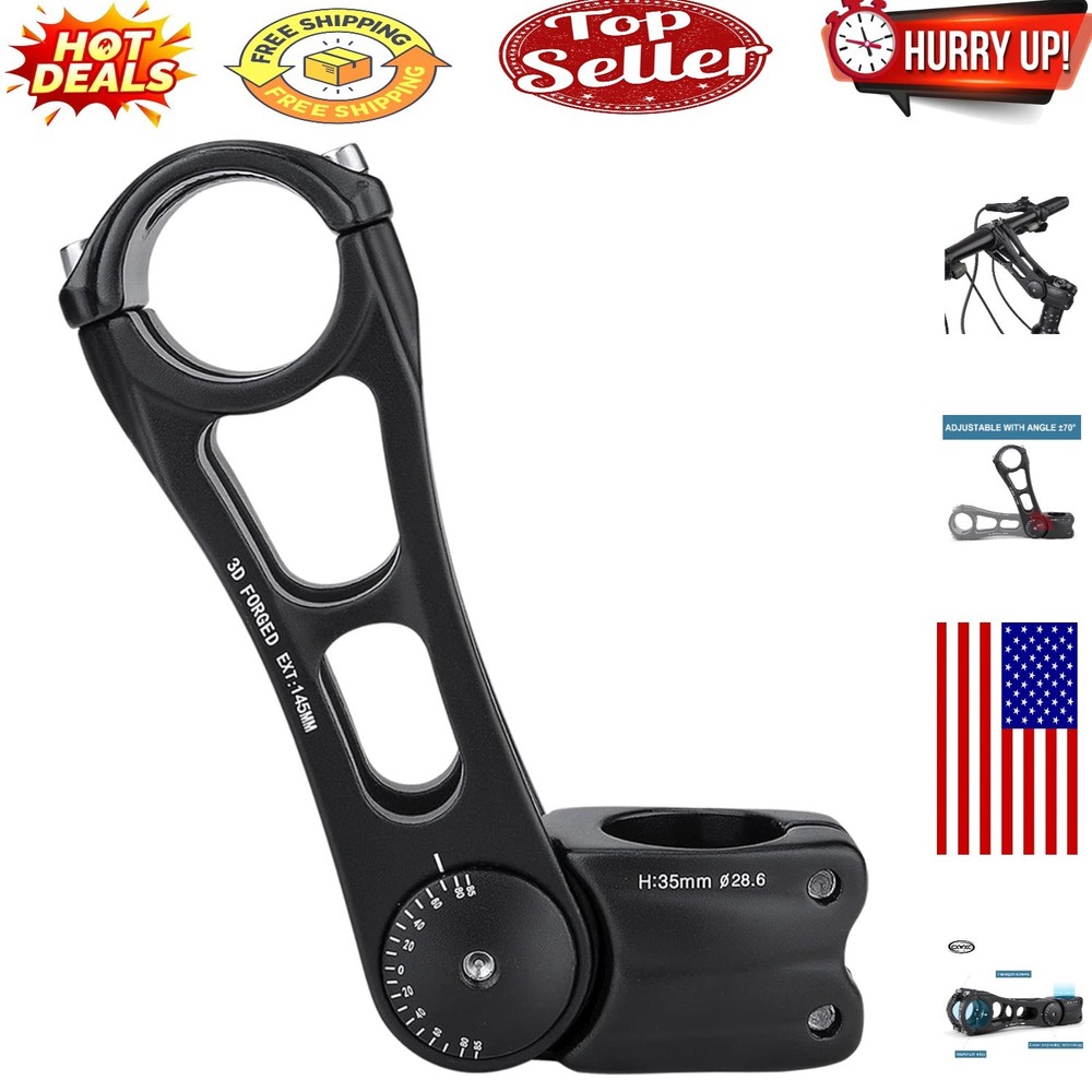 Adjustable 31.8mm MTB Stem - 70° Riser for Custom Comfort