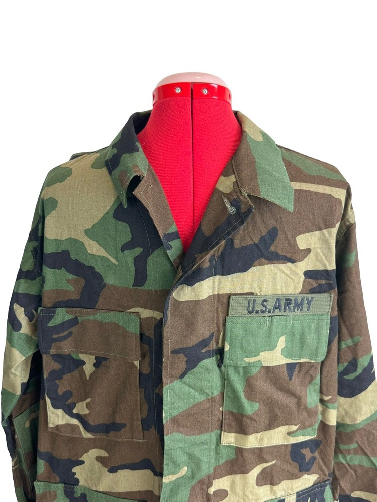 Army BDU w/ Patch Woodland Camouflage Combat MEDIUM REGULAR Camo Jacket 28th Div