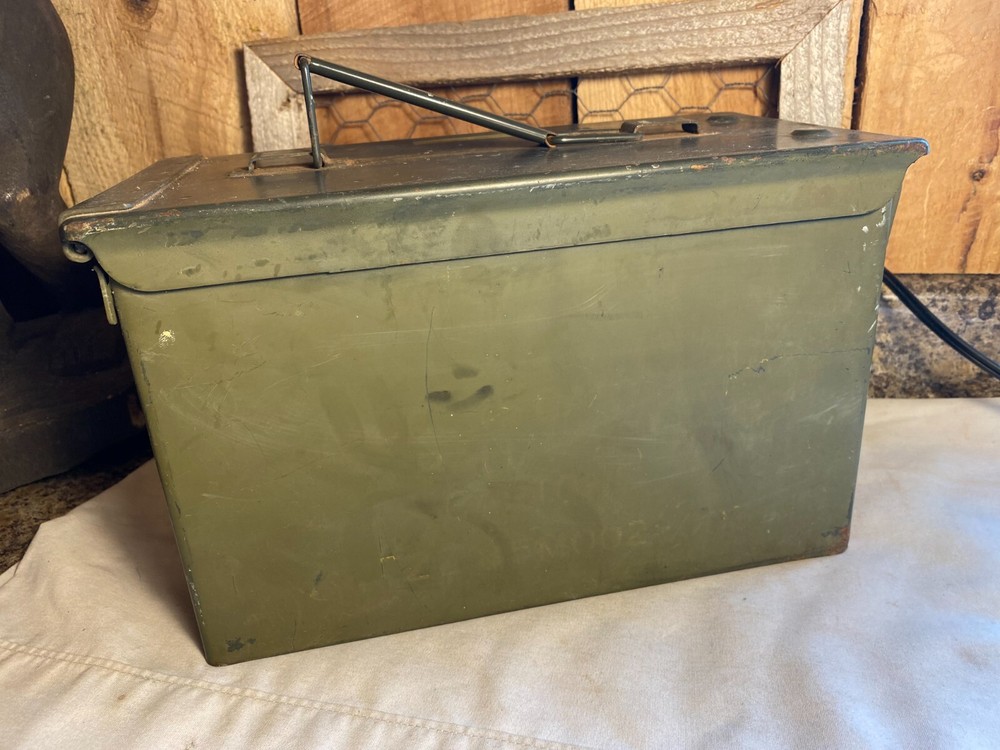 Vintage Military Green Ammo Box ~ Marked SCF