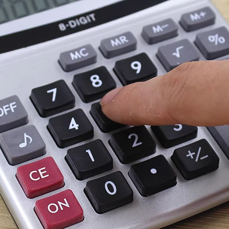 8-Digit Desktop Calculator Standard Function Dual Power Calculator Solar and AA