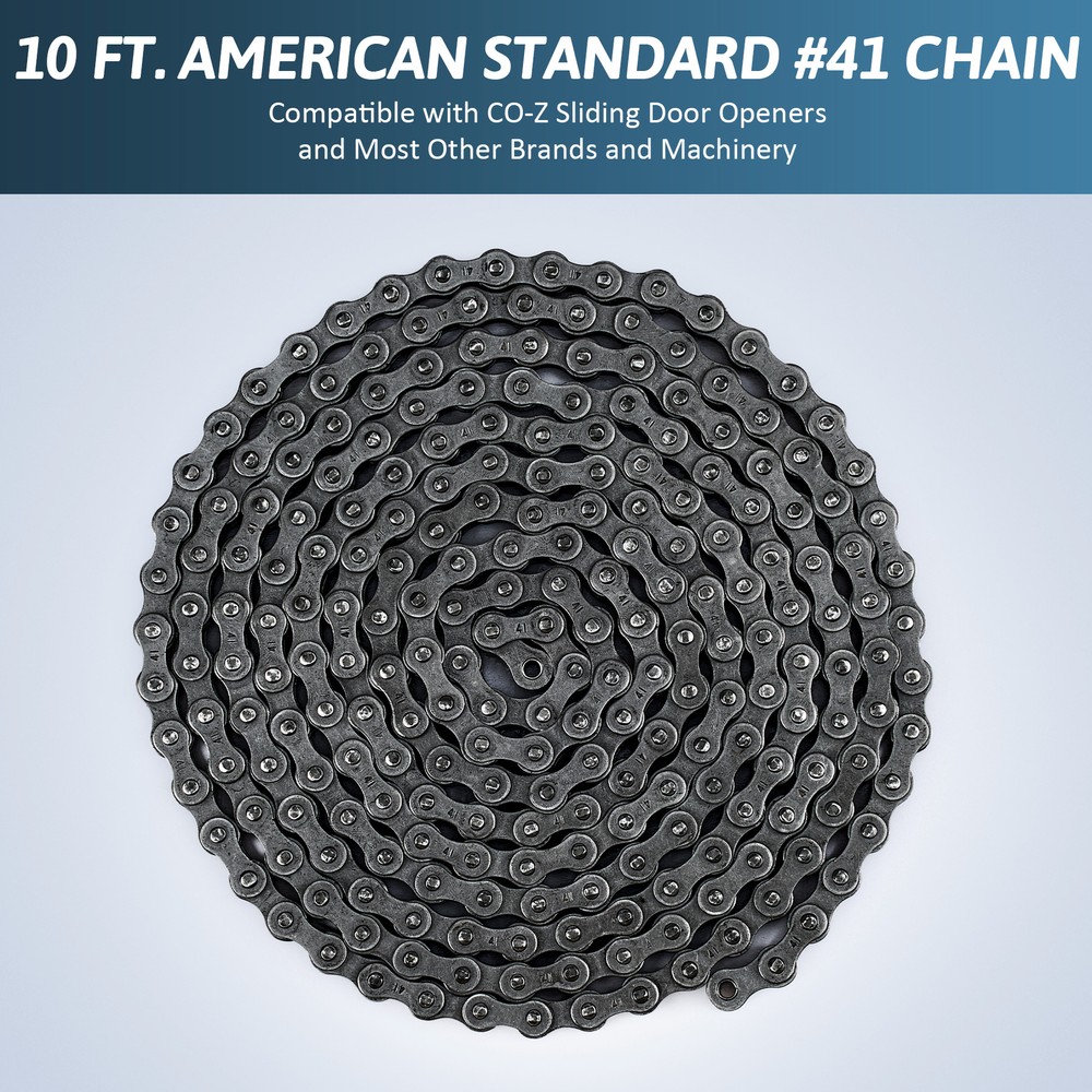 41 Roller Chain for Gate Openers Doors with 2 Links 10ft Gate Chain with 2 Links