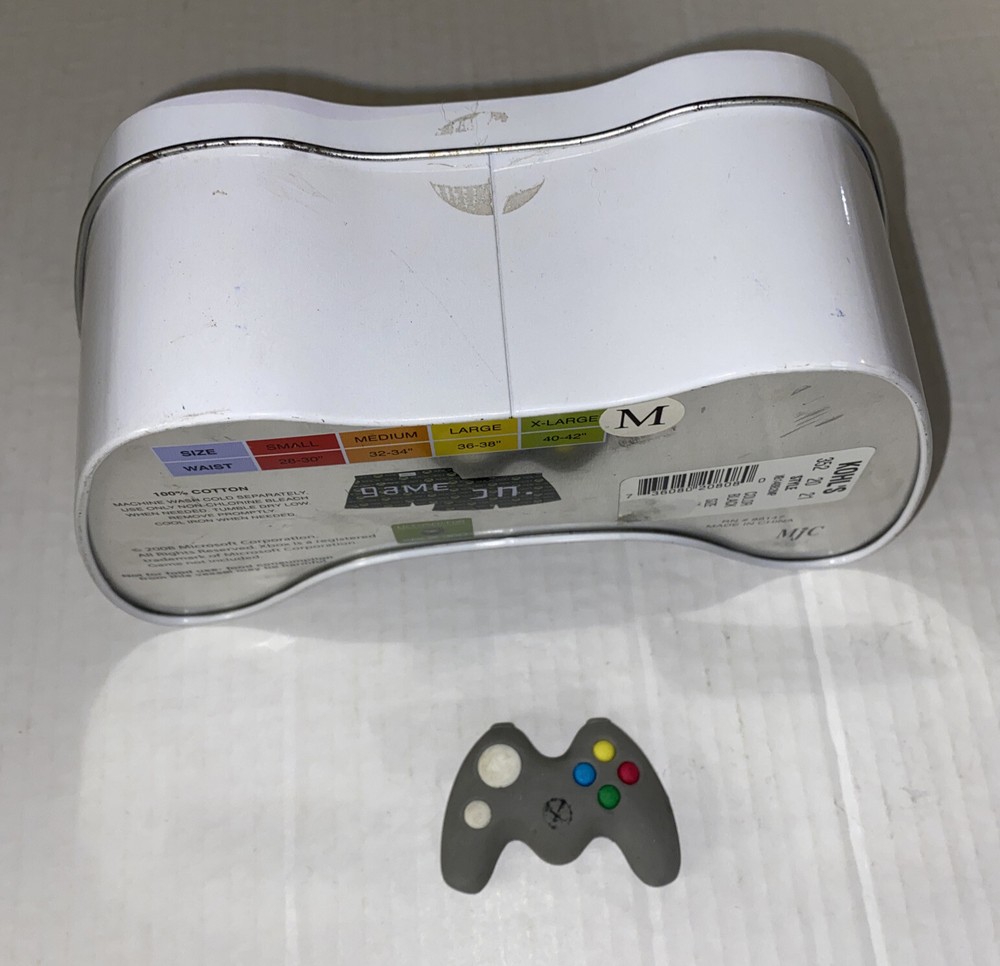 XBOX Empty Tin Kohls Rubber Eraser Controller c2008 Microsoft