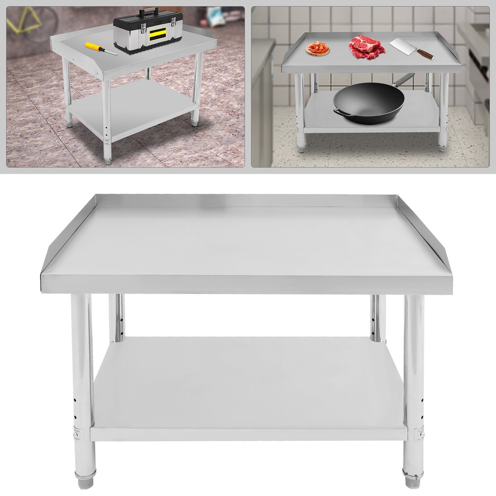 Commercial Work Table with Backsplash Sidesplash Prep Table for Kitchen Storage