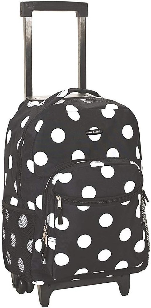 Double Handle Rolling Backpack Black Dot 17