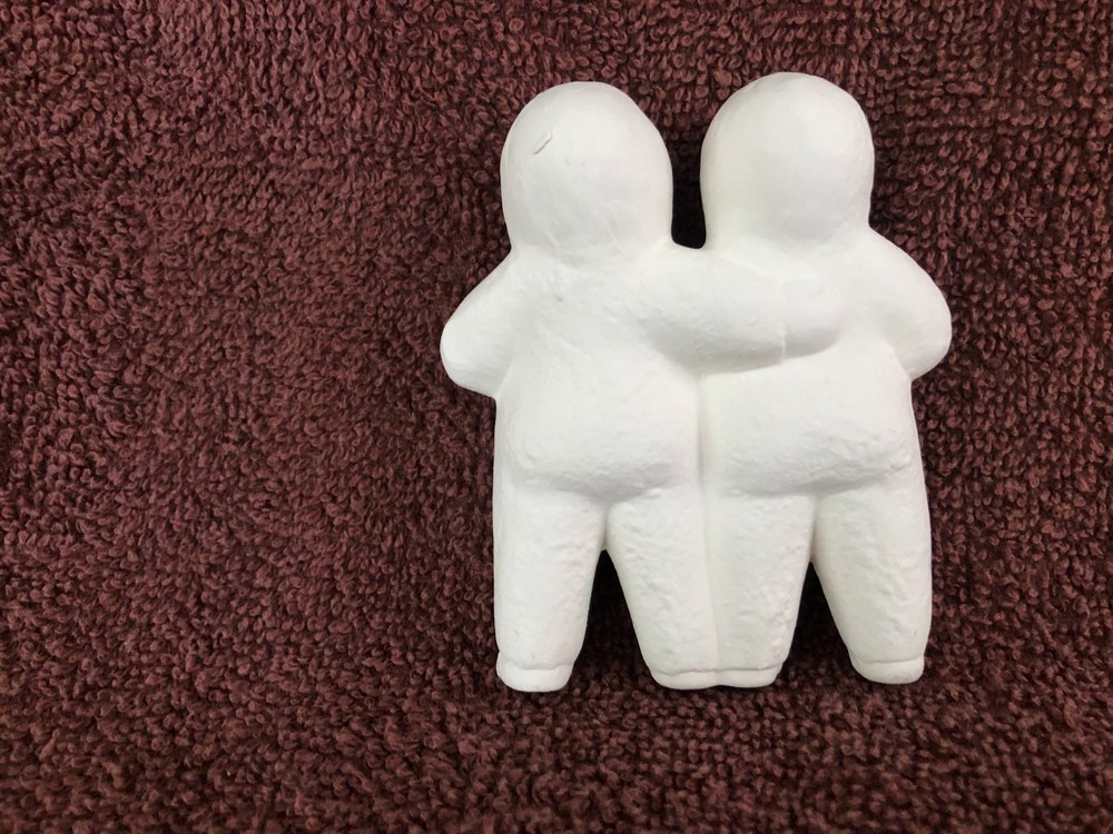 Snow Babies Holding Flag Ceramic Bisque Ready-to-Paint*