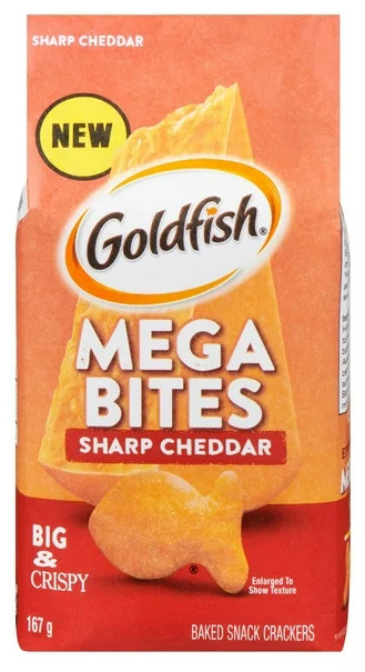 Goldfish Mega Bites Sharp Cheddar Crackers, 167g