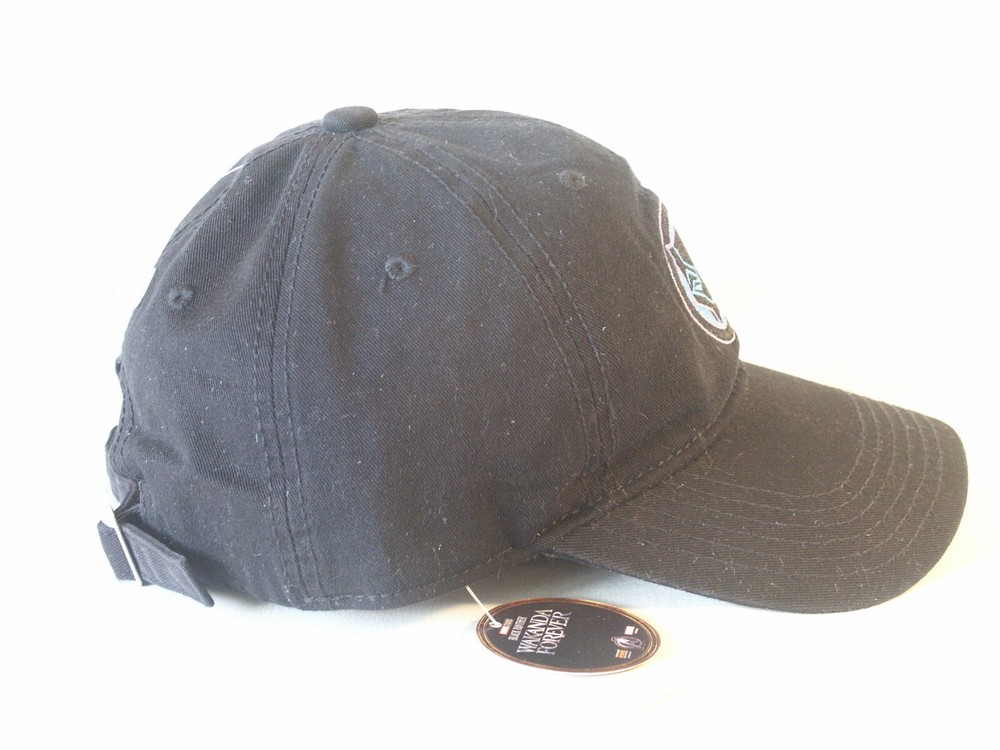 Black Panther Wakanda Forever Hat Marvel Studios Strap Back Cap in Black