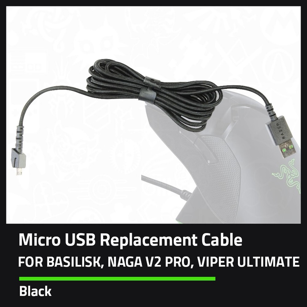 Razer Micro USB Replacement Cable for Basilisk, Viper Ultimate, Naga V2 Pro