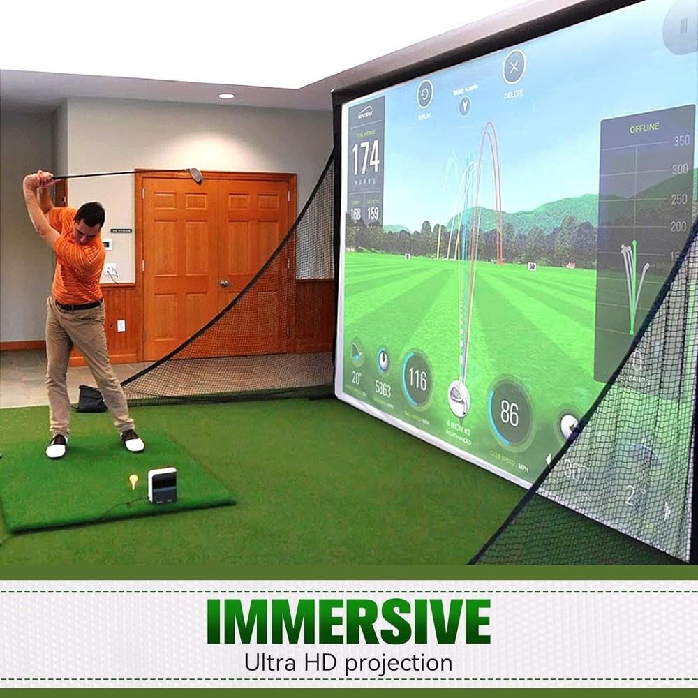 Golf Simulator Impact Screen: 7mm Thickened for Indoor/Home/Garage Training -...