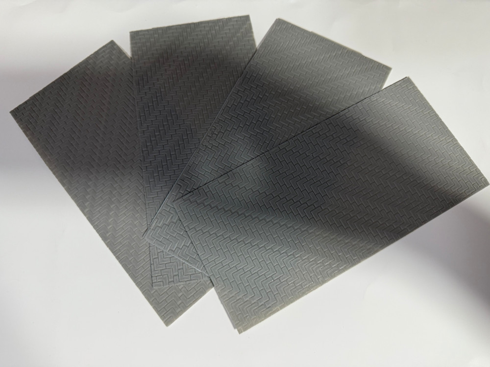 O Scale Gray Pavers Bricks Model Train Scenery Sheets - Four Textured Sheets
