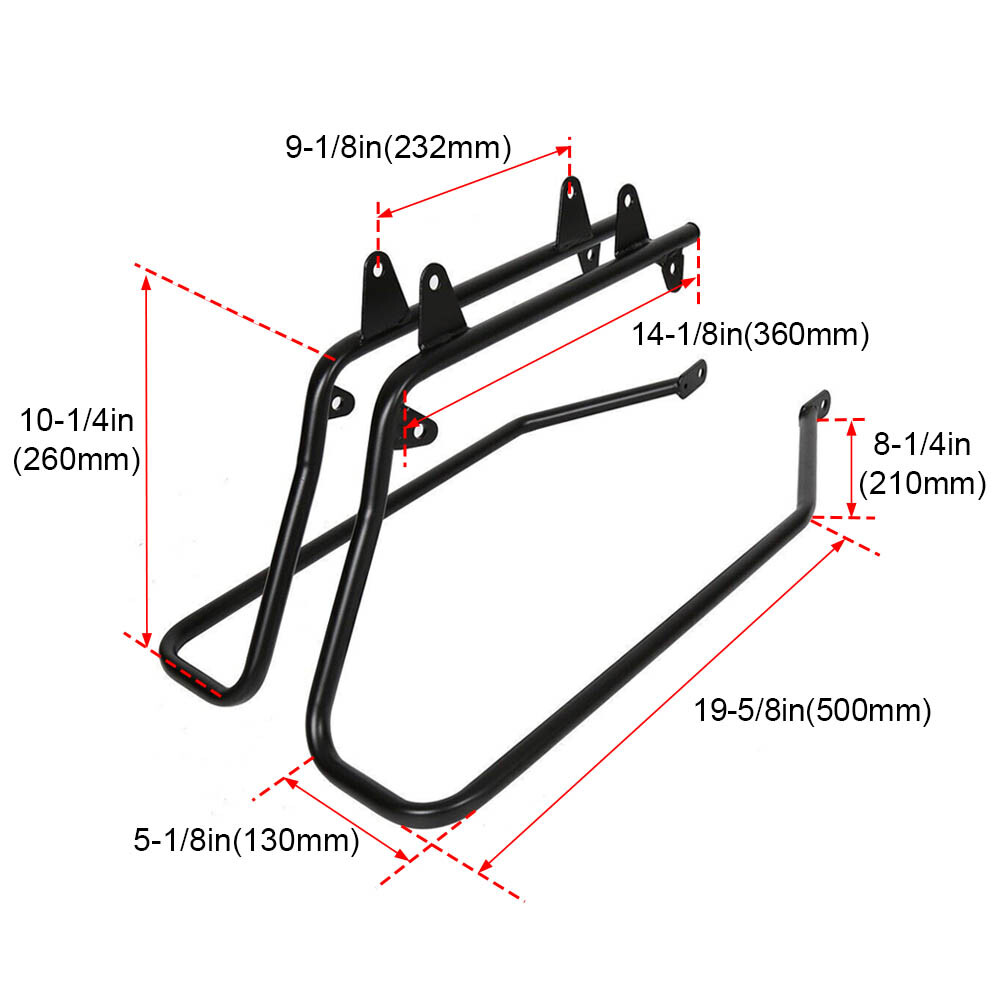 Stretched Extended Saddle bags W/Conversion Brackets For Harley Heritage Softail