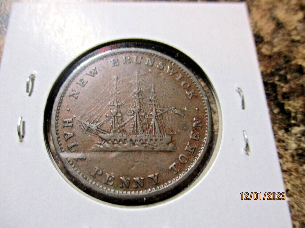 1843 NEW BRUNSWICK 1/2 CENT XF 164.910 SD